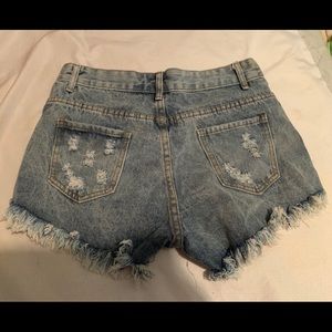 Stretch cotton denim shorts